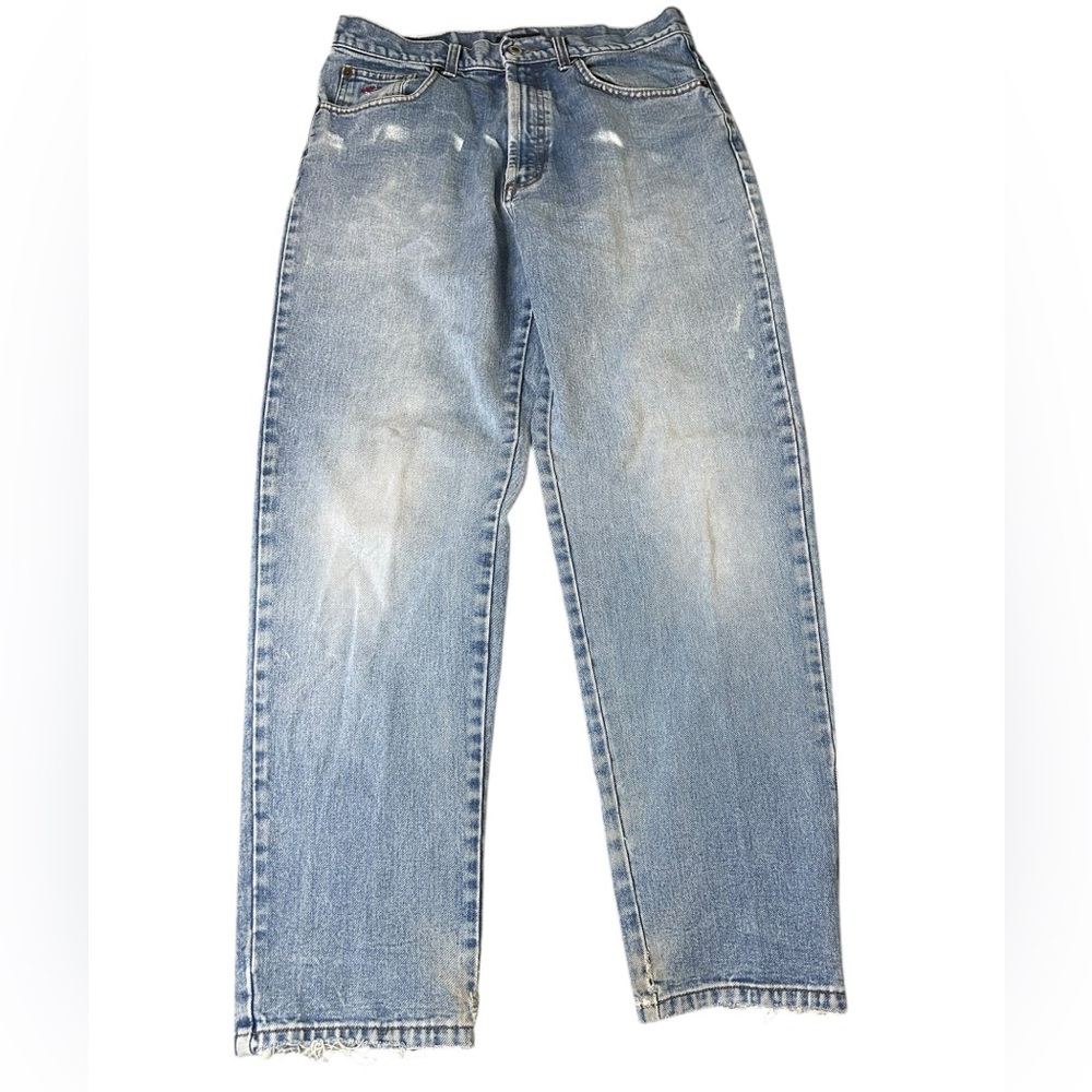 Vintage GANT USA Men’s Relaxed Tapered Jeans Blue Medium‎ Wash 33x30 Distressed